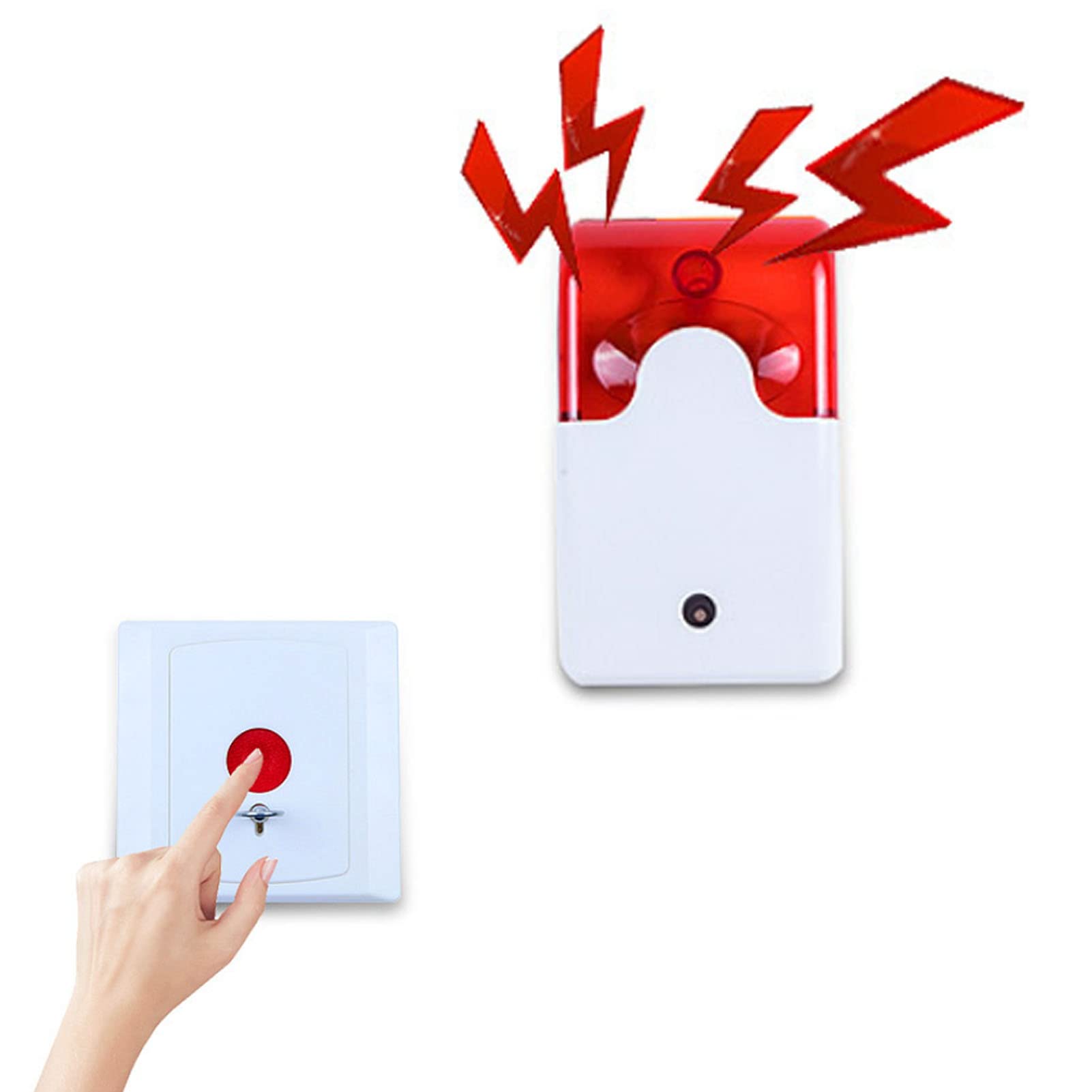 Bias&Belief Red Wi Caregiver Pager With Sos Call Button For The Elderly Nurse Call Alert Patient Sound And Light Emergency Alarm System Wall Mounted Panic Alarm Easy To Use Alert Device For Home