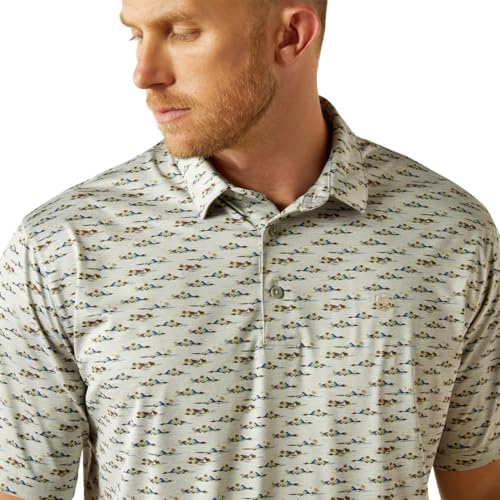 Ariat Mens Aqua Print 2.0 Short Sleeve Polo4