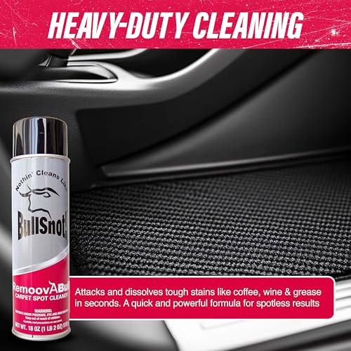 RemoovABull Carpet & Upholstery Stain Remover – Fast Acting, Powerful Cleaner for Oil, Grease, Dirt, Coffee, Urine & More – Ideal for Car Interiors, Fabrics, & Carpets – Made in the USA