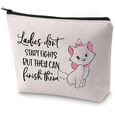 BAUNA Aristocats Marie Quote Gift Ladies Don't Start Fights But They Can Finish Them Makeup Bag Aristocats Zipper Pouch Best Friends Gift (Ladies) Cover