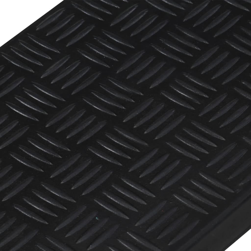 Alfombrillas para escaleras, 5 unidades, color negro, 25 x 75 cm, 4 mm, de goma, diseño moderno, superficie de rodadura antideslizante, fácil de limpiar, para interiores, exteriores y