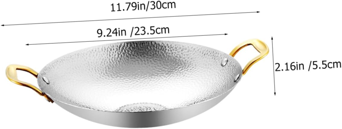 Ciieeo Double Handle Removable Handle Pan Stainless Steel Griddle Pan Kitchen Cooking Utensils