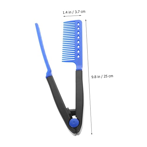 Miniatura 2 de 2 peines para alisar el cabello en forma para mujeres, herramienta profesional de peluquería y azul para uso en salón y peinado de cabello