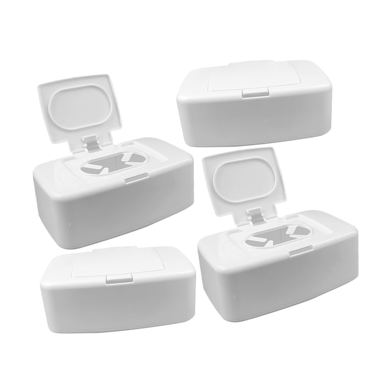 Dispensador de Toallitas Recargable de Plástico para 4 Paquetes Caja Organizadora Compacta para Toallitas Desechables Adecuado para Sala Dormitorio y Habitación Infantil