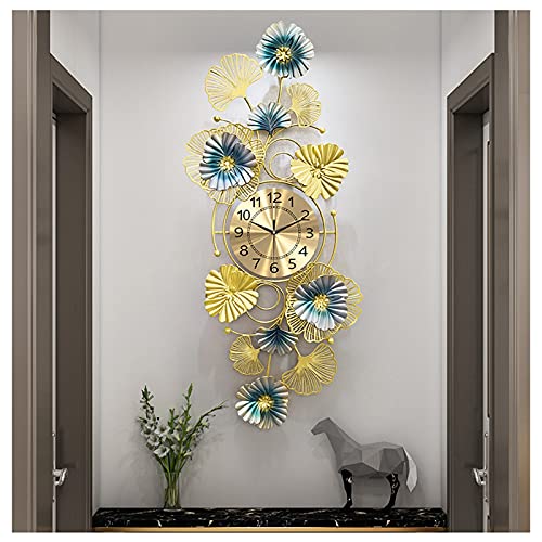 Horloges murales décoratives 3D en métal de 40x100cm sans tic-tac pour salon