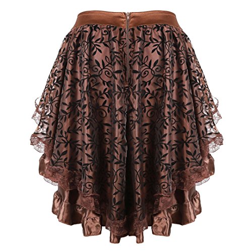 Grebrafan Steampunk Midi Skirt for Women Tulle Multi Layered High Low Outfits Party3