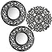 DRW Lot de 3 Appliques murales Rondes avec miroirs en mélamine en Argent 35 cm-1 25 cm-2 pièces