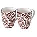 2 tazze in porcellana con manico Mandala bianco rosso, 330 ml, altezza 10 cm, diametro 8 cm
