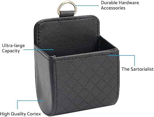 Miniatura 6 de ALINREDBX Caja organizadora de ventilación de automóvil, bolsa de almacenamiento universal para tablero de instrumentos de automóvil, bolsa colgante