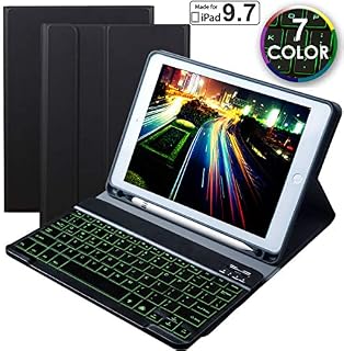 Eoso 7 Color Backlit Keyboard case for New 2018 2017 iPad Pro 9.7