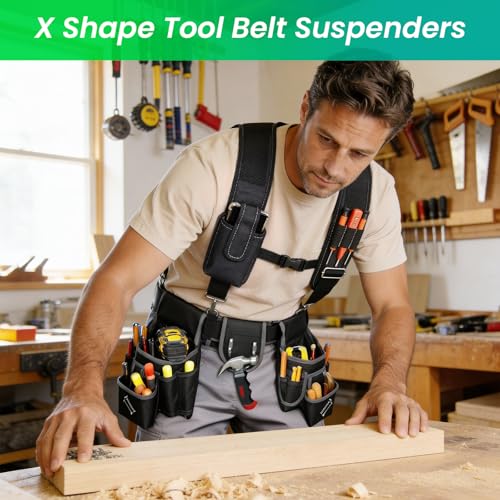 FamilyKit Tool Belt Suspenders for Men, Comfy Padded Work Belt Suspenders by FamilyKit - Image 3
