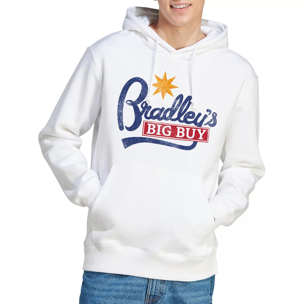 Stranger Things Stranger Things Bradley's Big Buy Logo Unisex Hoodie, White Sudadera con Capucha Unisex Adulto (Pack de 1)