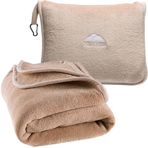 BlueHills Soft Travel Blanket Pillow for Airplane T053