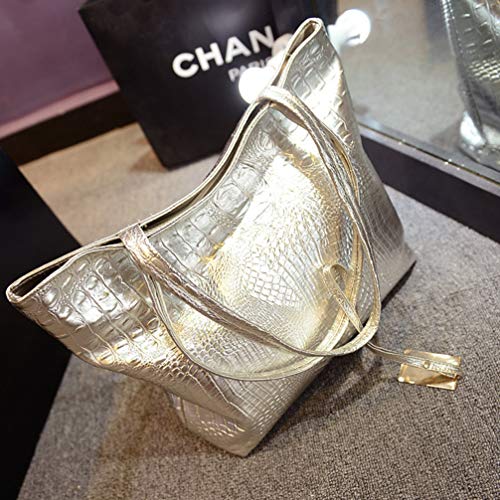 OSALADI Bolsa feminina de grande capacidade, bolsa de compras de couro de poliuretano, bolsa de ombr
