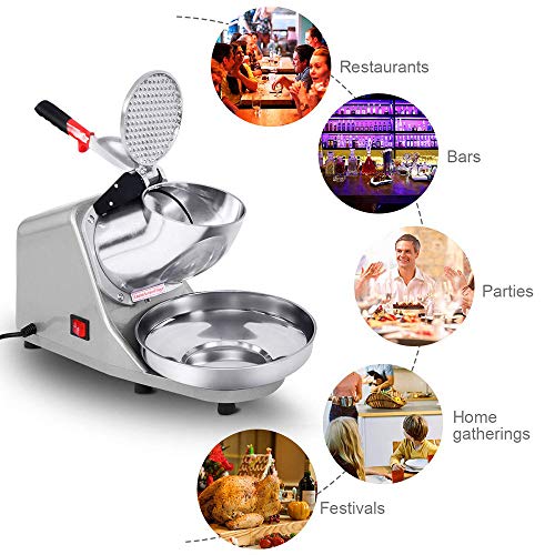 ACOMG Elektrische Eiscrusher, Ice Shaver Maschine Ice Shatter Mixer, Edelstahl Schneekegelmaschine für EIS, für Haushalt… – Bild 3