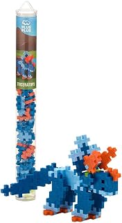 Plus-Plus - Tube Triceratops - 70 Pieces - Creative Building and Construction Set - Mix of Dino Colors in a Tube - Kids 5 to 12 Years - P4136