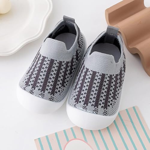 Image of TS WITH TECHSUN Lightweight Baby Boy Girl Soft Soles Shoes, Knitted Breathable Slip-On Mesh Summer Casual Sneakers Floor Socks, Toddler Walking Shoes Infant First Running Kids Shoes