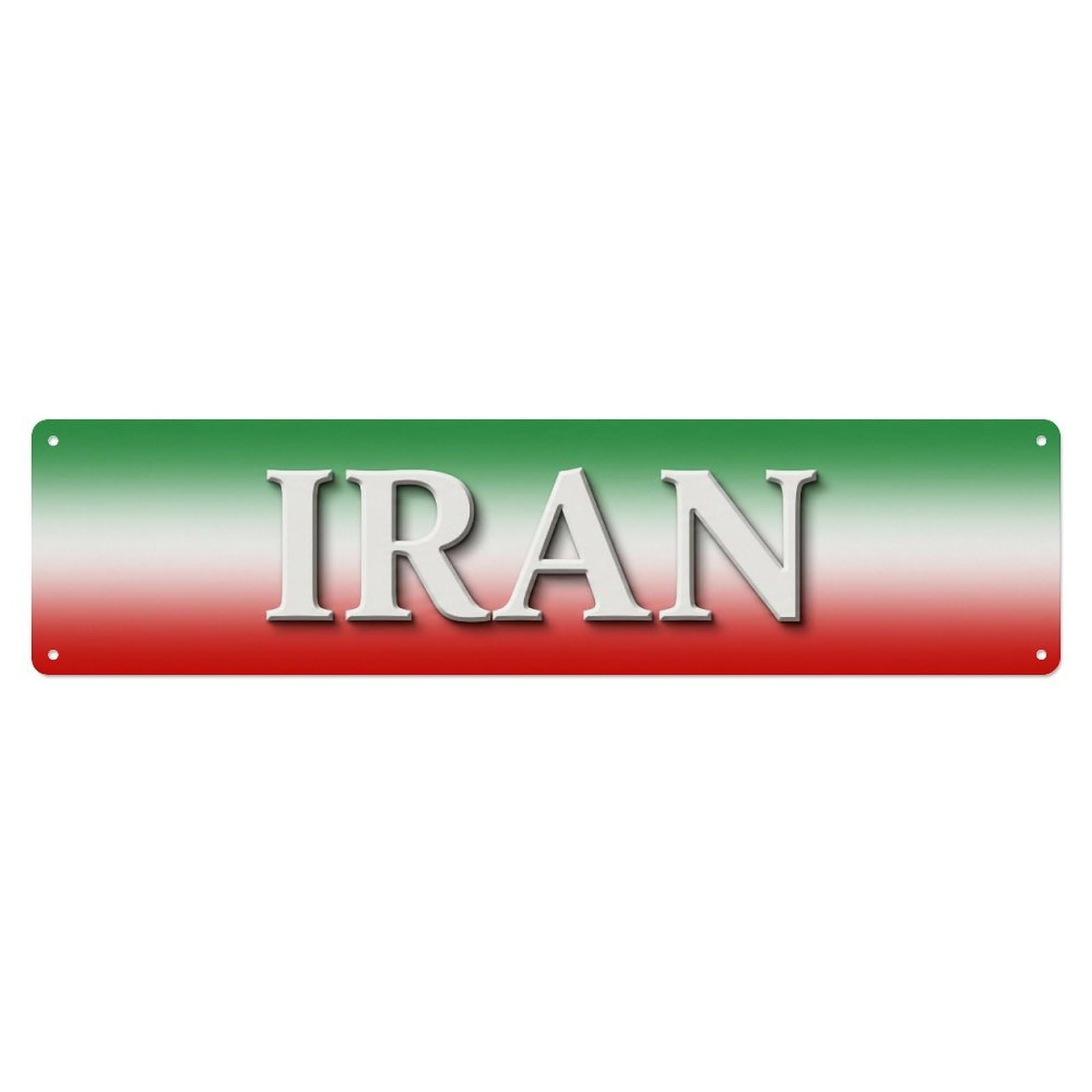 Metal Tin Sign Vintage Iran Flag Pattern