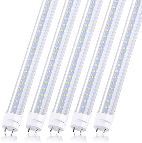 JOMITOP 5000k led Flourescent Tube Replacement 4ft T8 led Tube Light G13 28w 2 Row Daylight White(Bypass Ballast) 80W Equivalent, 3360 Lumen, Dual-End Powered Clear Cover AC 85-277V 25 Pack
