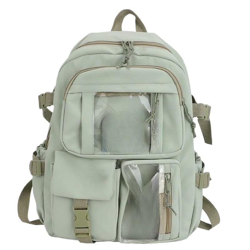 Mochila Feminina Escolar Impermeável Estilo Coreano | Mochila Grande Capacidade para Faculdade(Verde Menta 1282-27)
