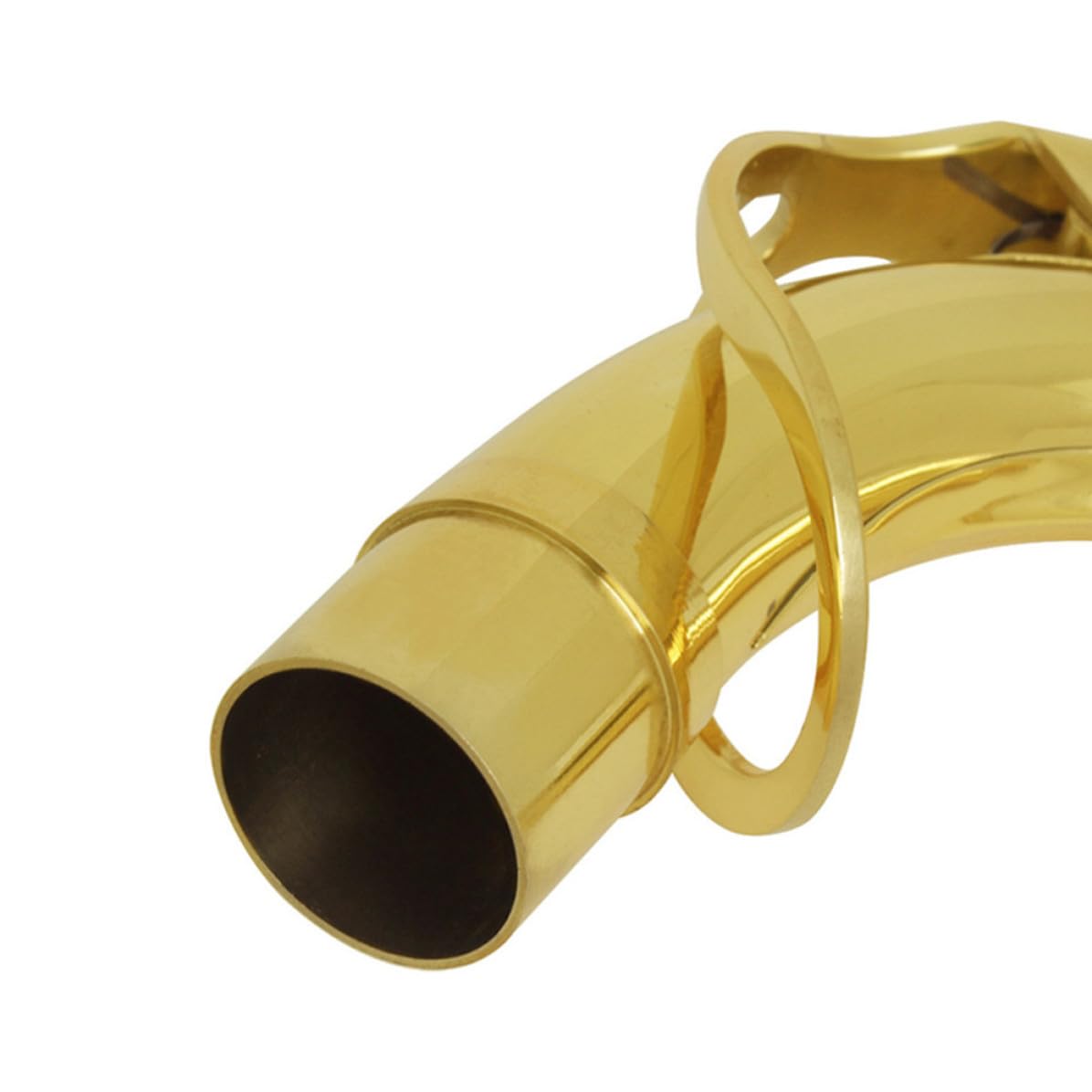 Tofficu Collo del Sassofono Tenore in Ottone Placcato Argento, Oro, 27,5mm, Parte di Ricambio per Sassofono Tenore, Ottimizza L'intonazione e Facilita le Note Alte
