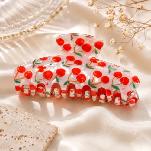 Pinza para cabello con diseño cereza en PVC 9x4.1 cm miniatura 3