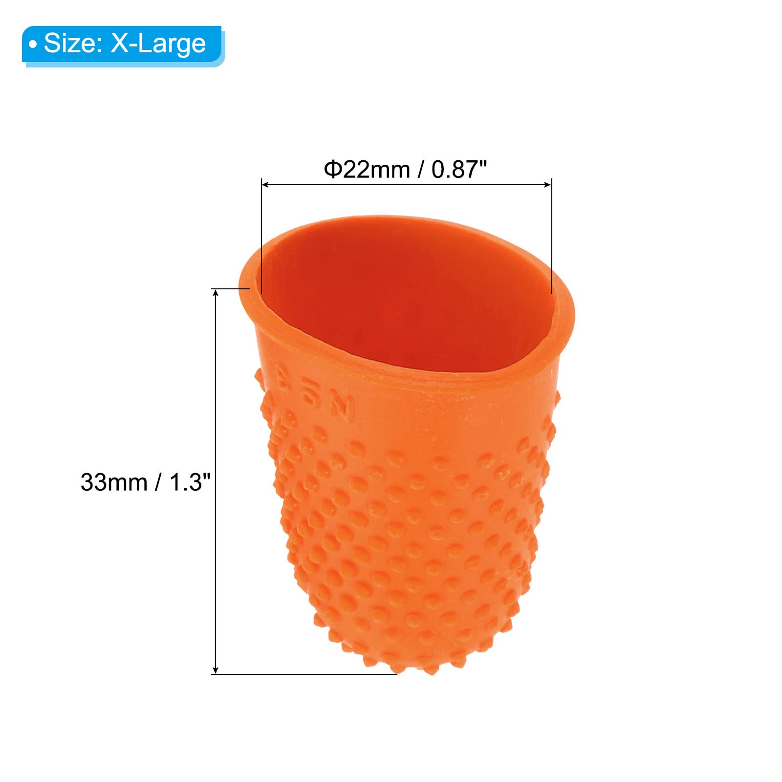 PATIKIL Goma Dedo Puntas, 20 Pieza Silicona Pulgar Dedo Punta Protector, Naranja XL