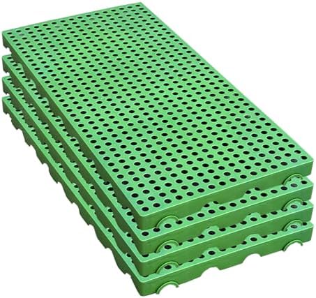 Lightweight Waterproof HDPE Plastic Pallets, Nestable Ventilated Racks for Moisture-Proof Storage - Ideal for Garage, Supermarket, Basement Use - White