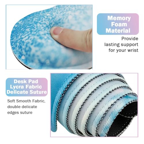 Image of 4-in-1 Large Gaming Mouse Pad, Keyboard Wrist Rest Pad & Wrist Support Mousepad Set, Extended Desk Pad Waterproof Desk Mat for Home Office Study Game - Stay Positive