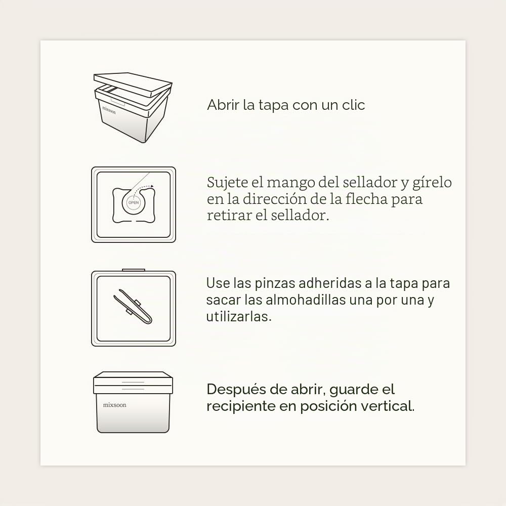 mixsoon Bean Toner Pads, almohadillas faciales exfoliantes e hidratantes, extractos de frijol para elasticidad de la Piel (70 uds)