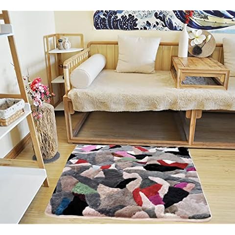 PoBoo Sheepskin Fur Area Rugs, Cosy Lambskin Carpet, Genuine Sheepskin Blanket, Luxuxry Fur Mat for Bedroom and Living Room Cover