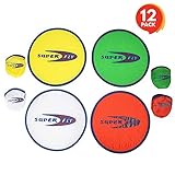 ArtCreativity Folding Pocket Frisbee Set - 12 Pack - Foldable Frisbees for Kids and Adults - Colorful Flying Disc Toys - Fun Birthday Party Favors for Boys and Girls - Summer Outdoor Activity Game