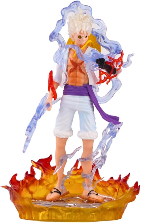 One Piece Monkey D. Luffy Gear 5 Action Figure PVC Collectible for Home Decor, Office Desk, Cake Topper & Gifting | Anime Toy Model for Fans & Collectors