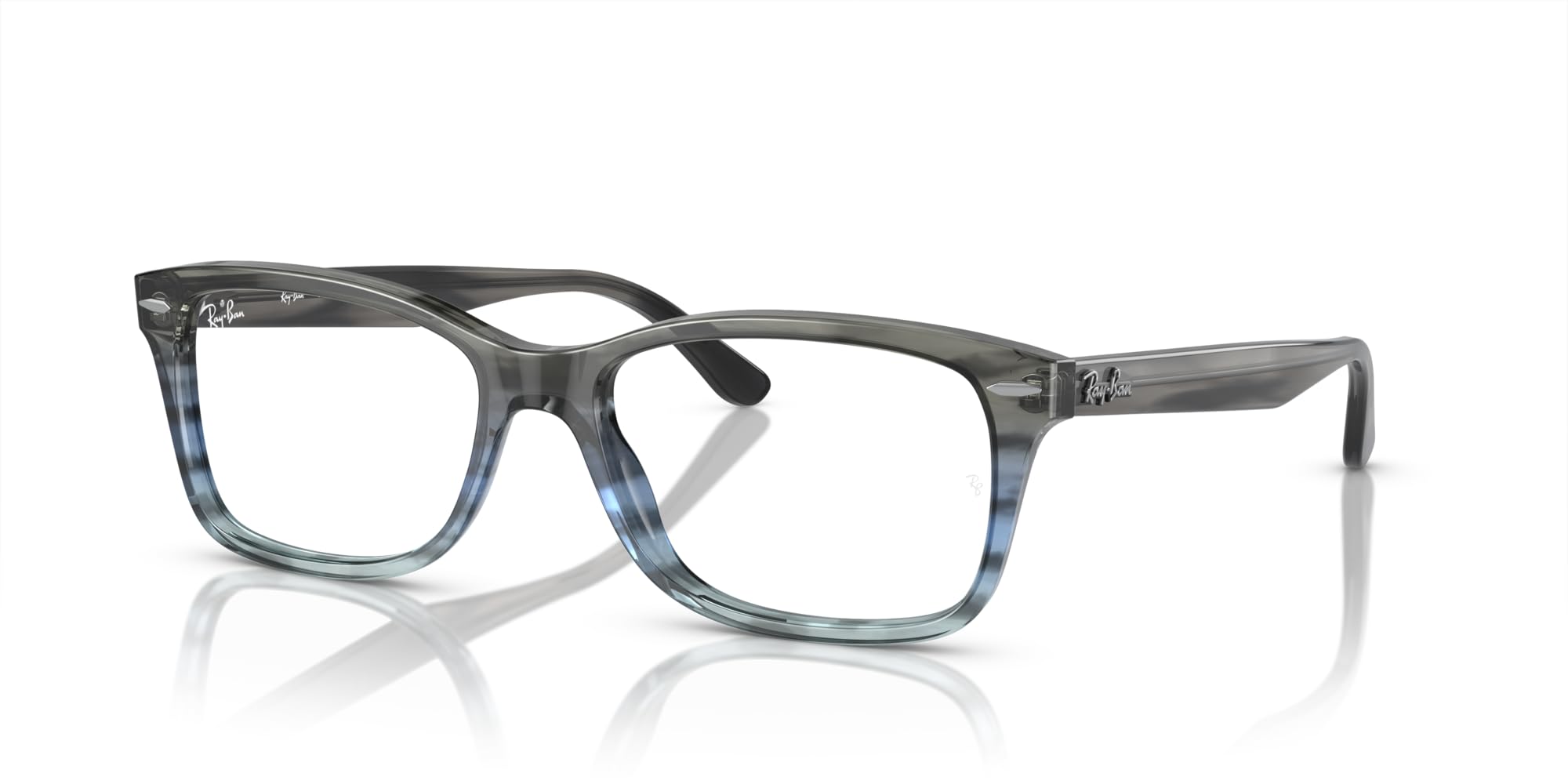 Ray-Ban RX5428 Square Prescription Eyewear Frames, Striped Gray Gradient Bl/Demo Lens, 53 mm