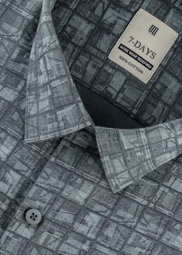 Image of 7-DAYS Men's Premium Printed Shirt - 100% Cotton, Regular Fit, Full Sleeve, with Pocket - Versatile for Formal Occasions and Casual Wear