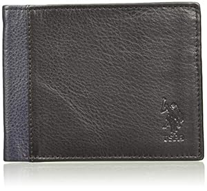 US Polo Association Black & Navy Leather Mens Wallet (USAW0062)