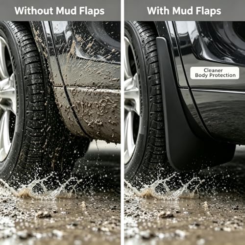 Image of No Drill Mud Flaps Compatible with Nissan Kicks 2017-2023(Fit for S SV SR),OEM Style Textured Black Custom Fit All Weather Exterior Accessories(4PCS