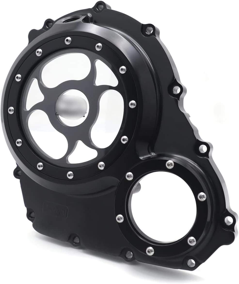 HTTMT- CNC See Through Black&Clear Glass Engine Clutch Cover w/Gasket Compatible with Suzuk 2006-2022 GSX-R 600/750