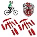 PerGar Bike Helmet Lining, 2 Sets Helmets Padding Kit, Universal Comfortable Bike Helmet Lining, Stable Riding Helmet Accessories with Hook AndLoop(Red)
