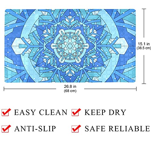 Alfombrilla de ducha azul estilo caleidoscopio para baños modernos 5