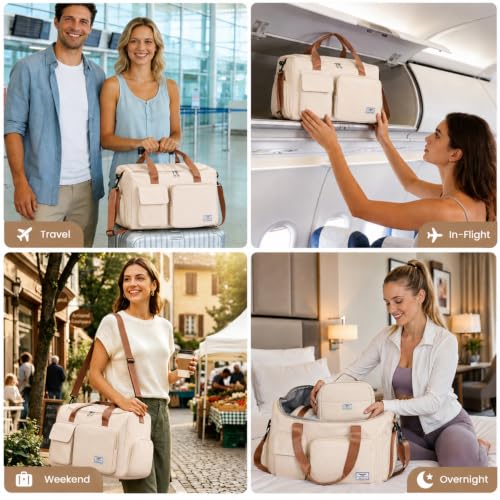 Image of FIORETTO Women's Gym Duffle Bag with Shoes Compartment, 30L Capacity, Ideal for Travel, Gym, Sports, Duffel, Weekender