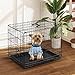 DUMOS Dog Crate, 24 Inch Small Single Door Dog Cage with Plastic Leak-Proof Pan Tray, Folding Metal Wire Pet Kennel for Indoor, Outdoor, Travel