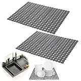 2Pcs Kitchen Sink Mat,30 x 40cm Adjustable Sink Mat Protector for Ceramic,Fast Draining Mats,Non-Slip Sink Protectors,Easy to Clean,Sink Mats for Kitchen Sink Countertop,Dishes and Glassware