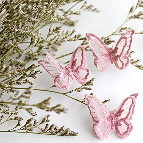 Donleeving 50 Pcs Butterfly Lace Trim Double Layers Organza Butterfly Lace Fabric Embroidery Sewing Lace For Sewing Craft Diy Clothes Dress Hair Ornaments Wedding Decor thumb #6