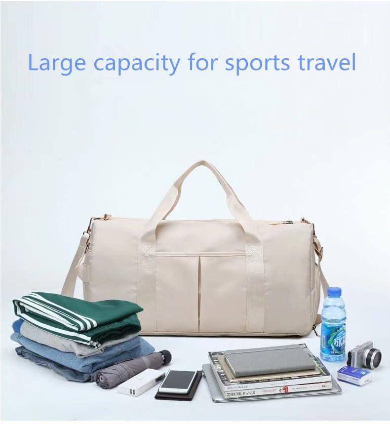 Men and Women's Travel Bag With Shoe Compartment Sports Tote Gym Bag Weekender Overnight Shoulder Bag - Image 9