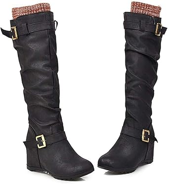 venus buckle knee high boot