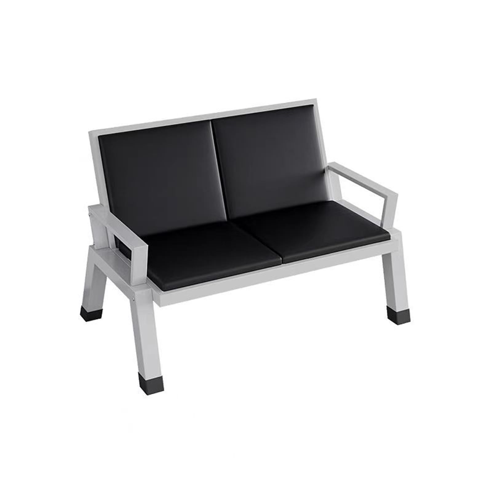DFGHNBVC Comfortable Blue Pu Office Armchairs With Backrests – Waiting Room Seating For Airports, Banks, Hospitals, Schools Barbershops – 175Cm/69In Lobby Bench Chairs,Black-120Cm/47.2In
