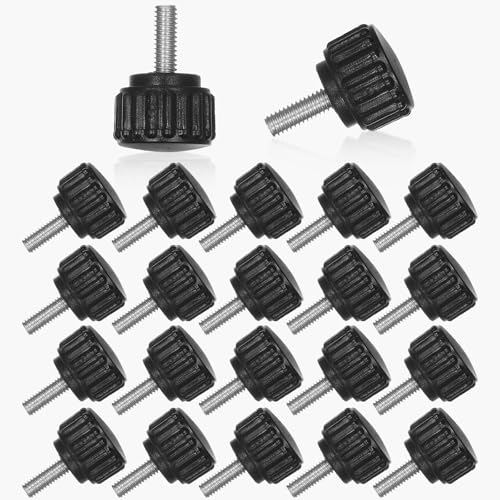 40 Pcs M4 x 10 mm Threaded Knurled Thumbscrew, Monitor Screws Vesa Mount Screws Carbon Steel Clamping Knobs Grip Thumb Screw Mounting Thumb Screw (40, M4 x 10 mm)