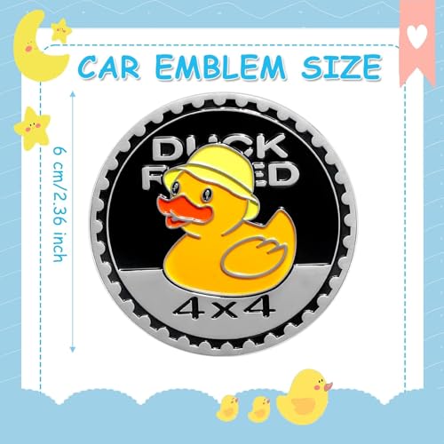 Image of Duck Rated Car Emblem for Jeep - Metal Car Automotive Stickers 4x4 3D Car Badge Decals Compatible with Jeep （2 Pcs）