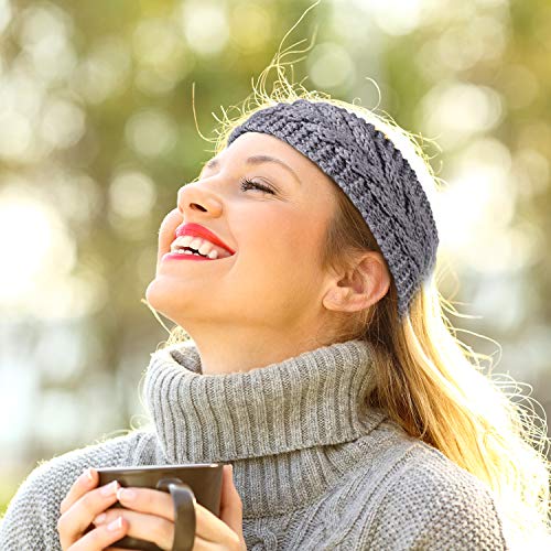Whaline 6 Pieces Twist Knitted Headbands Winter Ear Warmers, Crocheted Turban Head Wraps Elastic Hair Band Accessories, Hair Scrunchies Scarves For Women Girls (Autumn&Winter Colors) #TOP6